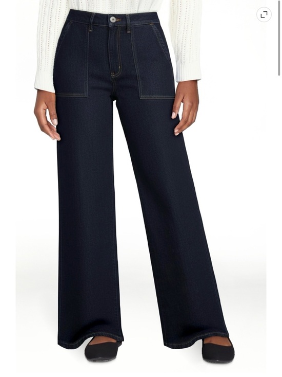 Time and Tru Denim - Women’s Wide-Leg Dark Indigo Utility Jeans